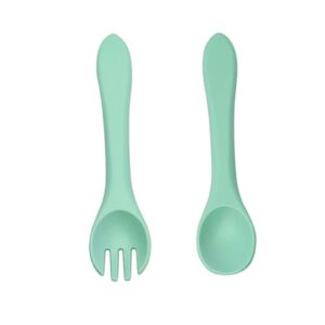 Wholesale Food Grade Baby Feeding Product With Soft-tip First Stage Toddler Infant Spoons Bendable Silicone Baby Spoon