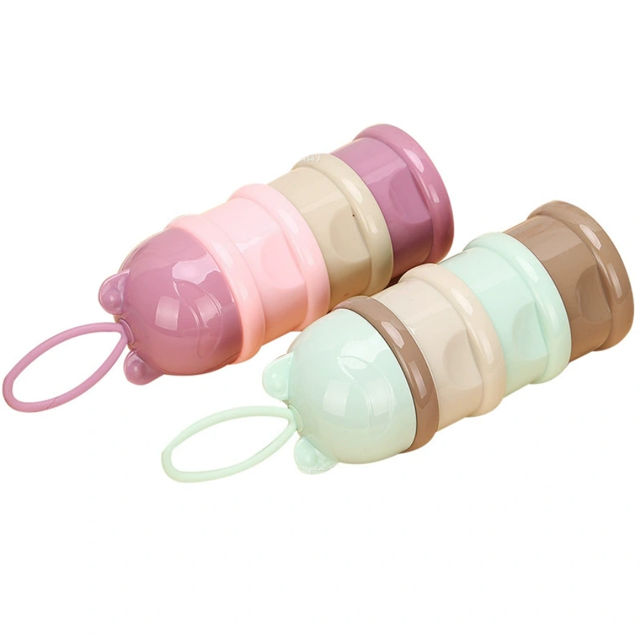 Bear-Style Stackable Formula Dispenser – 3/4 Layer Portable Milk Powder Storage & Snack Container with Silicone Handle - Image 2