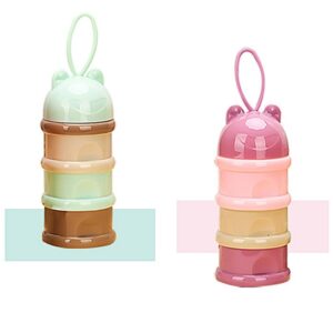 Bear-Style Stackable Formula Dispenser – 3/4 Layer Portable Milk Powder Storage & Snack Container with Silicone Handle