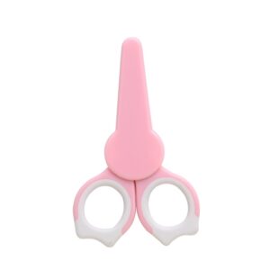 Baby Nail Scissors with Rounded Blades, Safe Infant Nail Clippers for Newborns, BPA-Free Baby Grooming Tool with Protective Cap