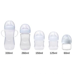 Wide Neck Natural Shape Baby Bottles, Multiple Capacity 60ml-330ml Anti-colic Baby Milk Bottle Set
