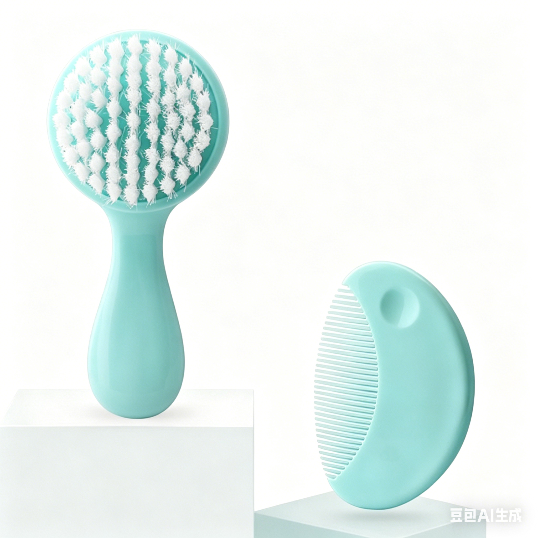Soft PP Bristle Baby Hair Brush and Comb Set, Gentle Newborn Grooming Kit for Cradle Cap, Safe Infant Hair Care Tool