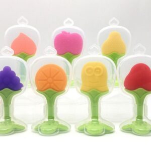 Fruit Shaped Silicone Baby Teethers with Storage Case, Soft BPA-Free Teething Toys for Babies 3-12 Months, Infantile Gum Relief & Sensory Play, Set of 1/4/7 (Grape, Orange, Strawberry, etc.)