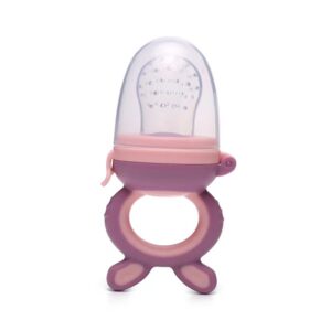 Bunny Ears Silicone Baby Fruit Feeder – 2-in-1 Fresh Food Soother & Teething Toy, BPA-Free Self-Feeding Tool for Infants, Soft Dual-Tone Easy-Grip Design