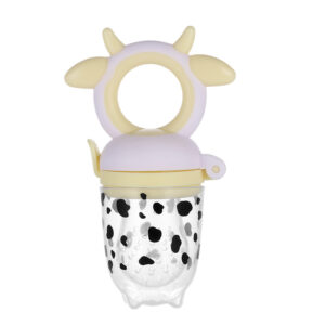 Adorable Cow-Patterned Baby Fruit Feeder – 2-in-1 Silicone Fresh Food Feeder & Teething Toy, BPA-Free Cow-Themed Soother for Infants, Easy-Grip Design