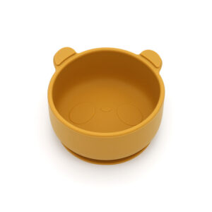 Silicone Suction Bowl for Babies & Toddlers, Stay-Put Feeding Bowl with Cute Bear Ears, 100% Food Grade BPA-Free Silicone, Self-Feeding Training Bowl for High Chairs & Tables (Rust/Terracotta)
